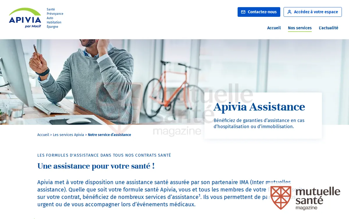 Capture : Nos services d’assistance inclus dans les contrats Apivia | Apivia