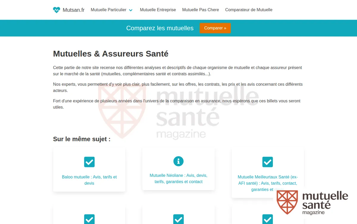 Capture : Mutuelles & Assureurs - Liste des Organismes et Analyses